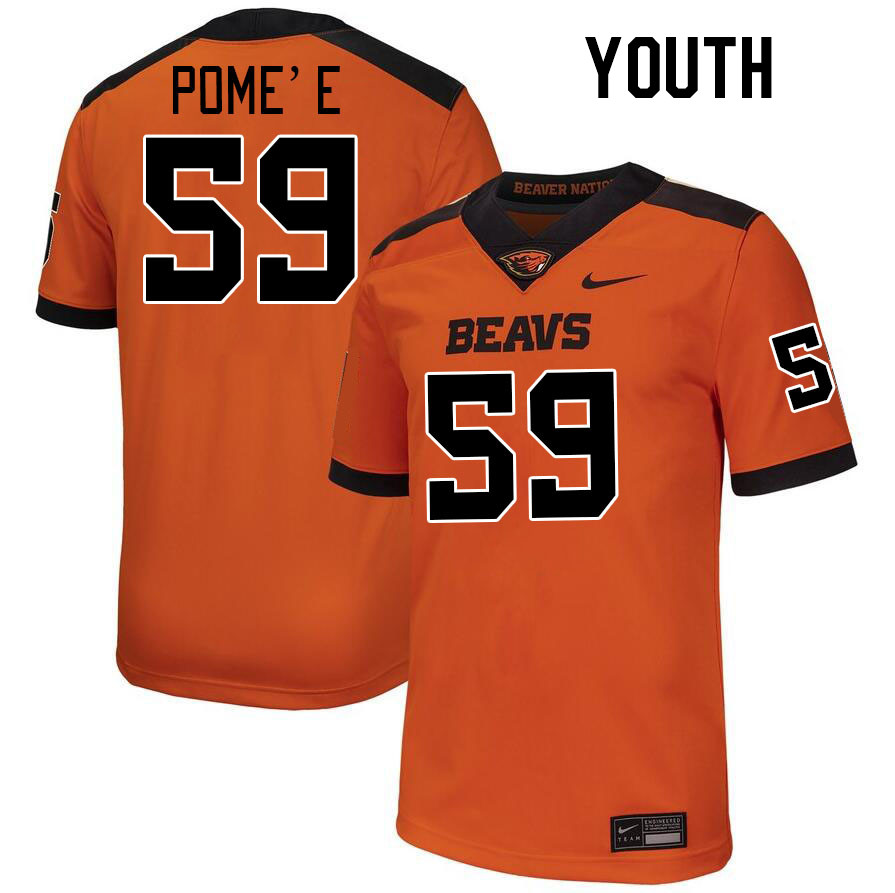 Youth #59 Tevita Pome'e Oregon State Beavers College Football Jerseys Stitched-Orange